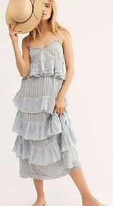 Free People striped "Vacation Now" skirt & top set